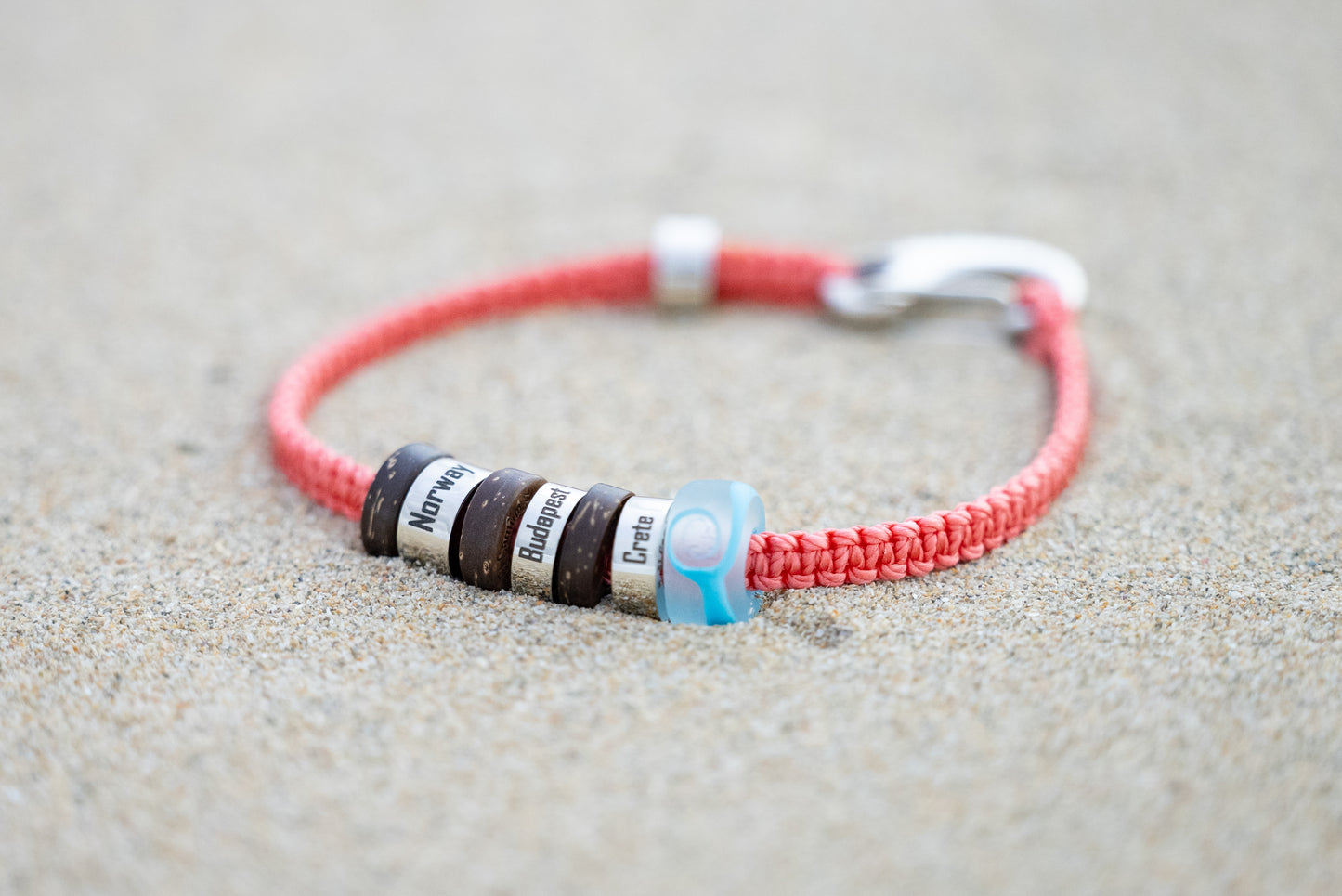 El Camino Travel Souvenir Memory Bracelet - Norway, Budapest, Crete, Mediterranean Sea Steps Charms