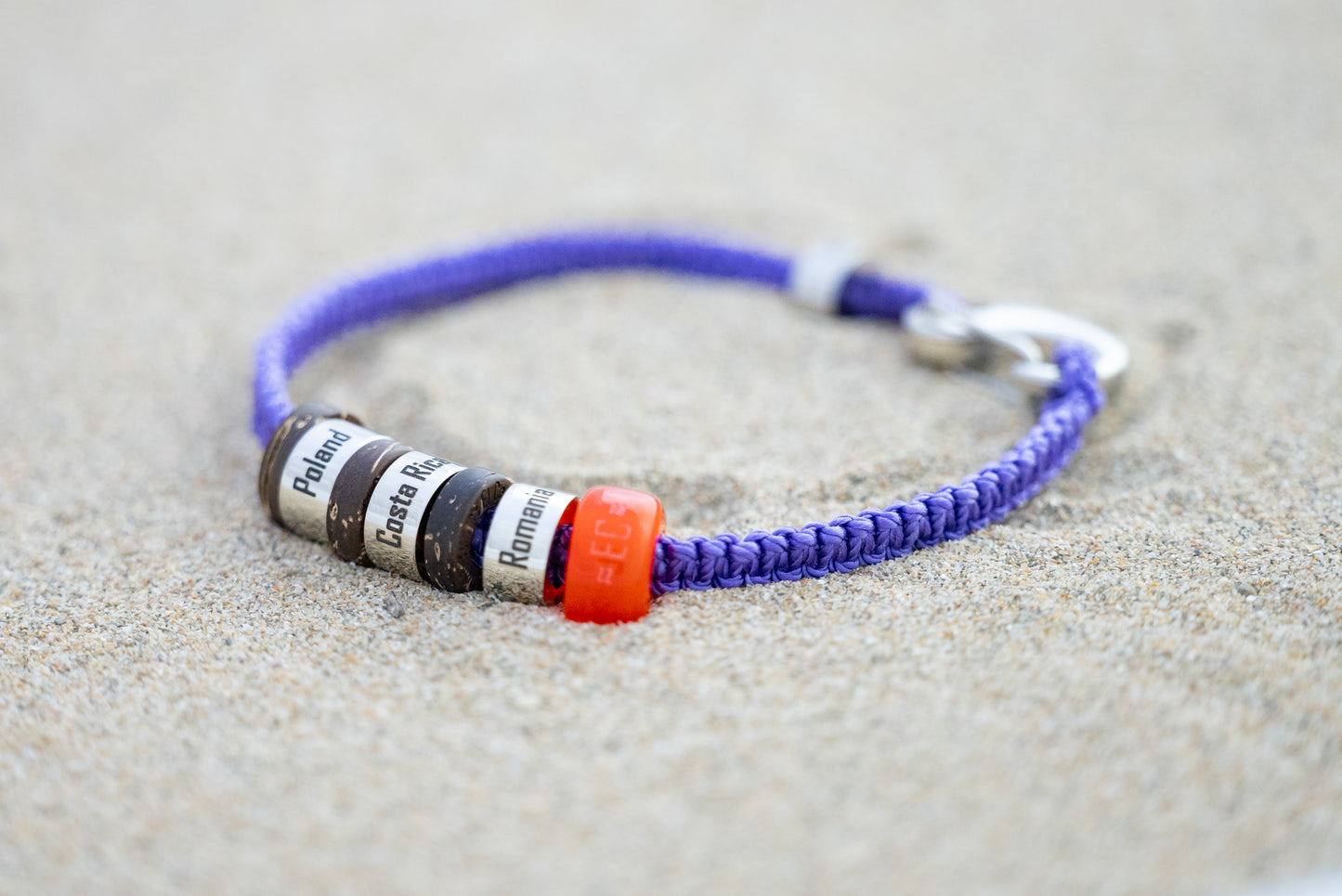 El Camino Travel Souvenir Memory Bracelet - Poland, Costa Rica, Romania, Africa Steps Charms