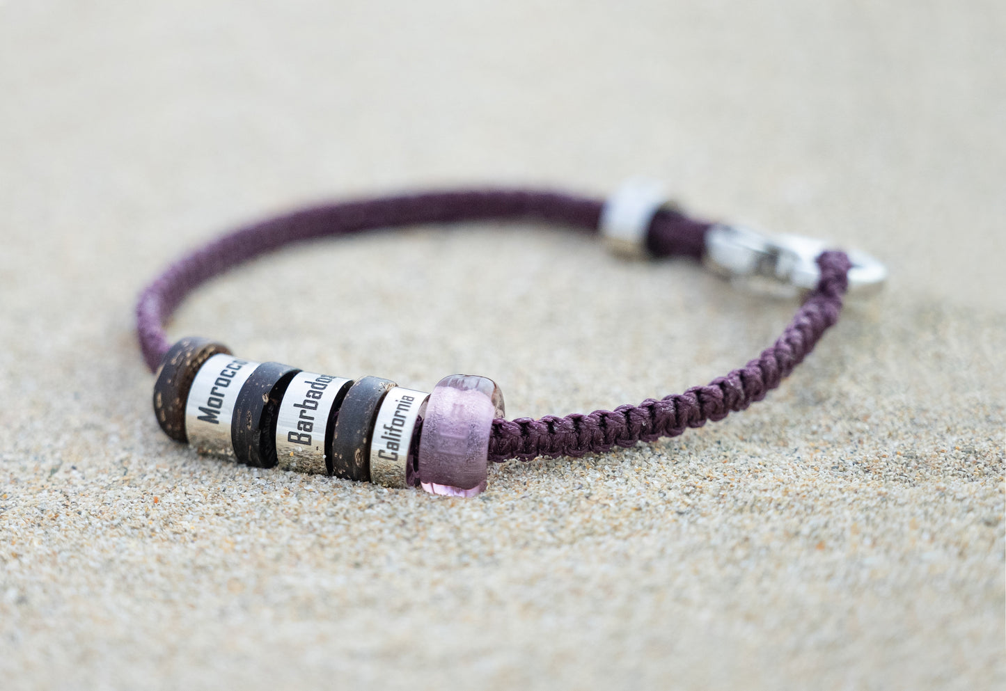 El Camino Travel Souvenir Memory Bracelet - Morocco, Barbados, California, Antarctica Steps Charms