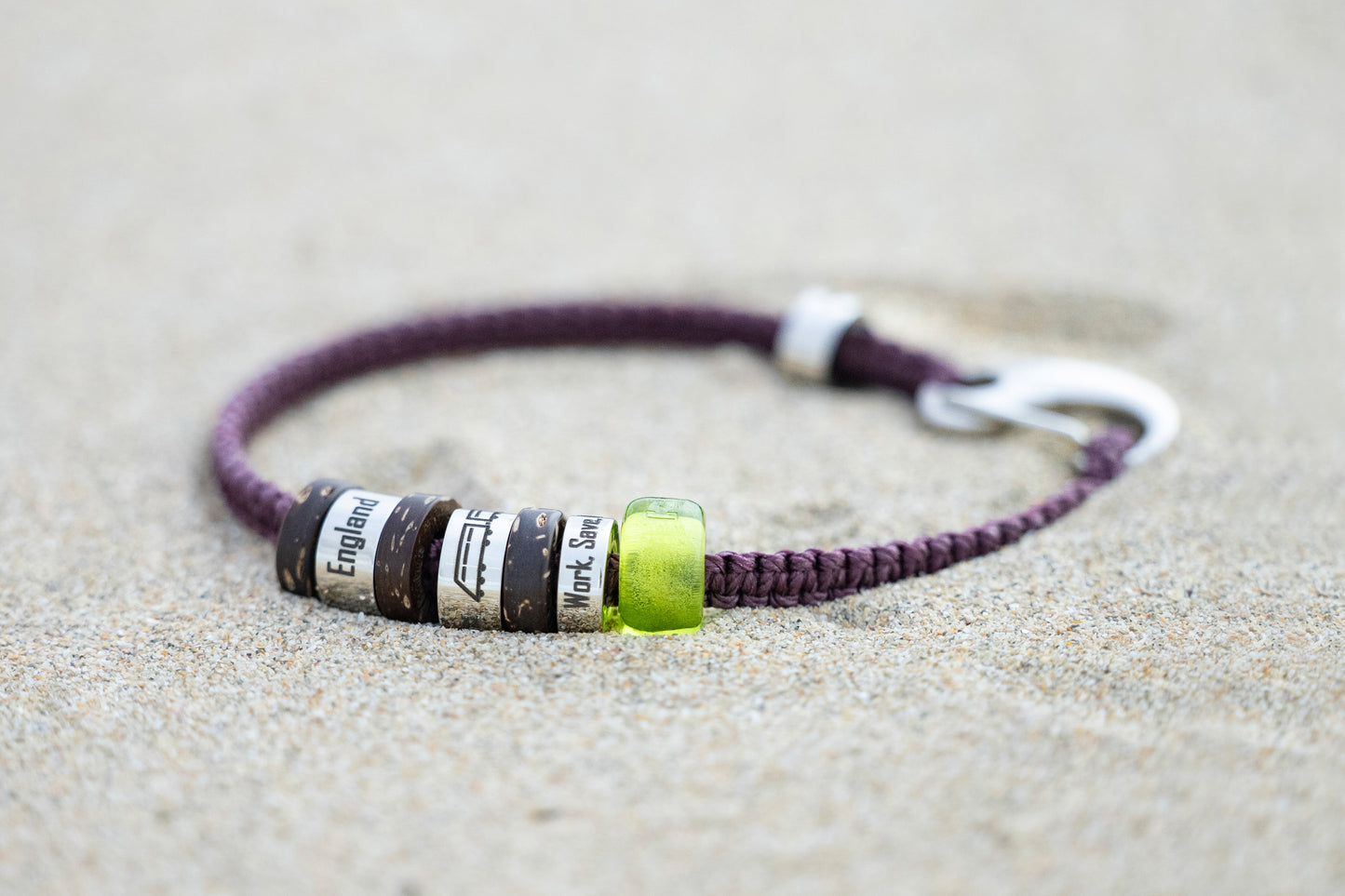 El Camino Travel Souvenir Memory Bracelet - England, Train, Work, Save, Travel, Repeat, Caribbean Steps Charms