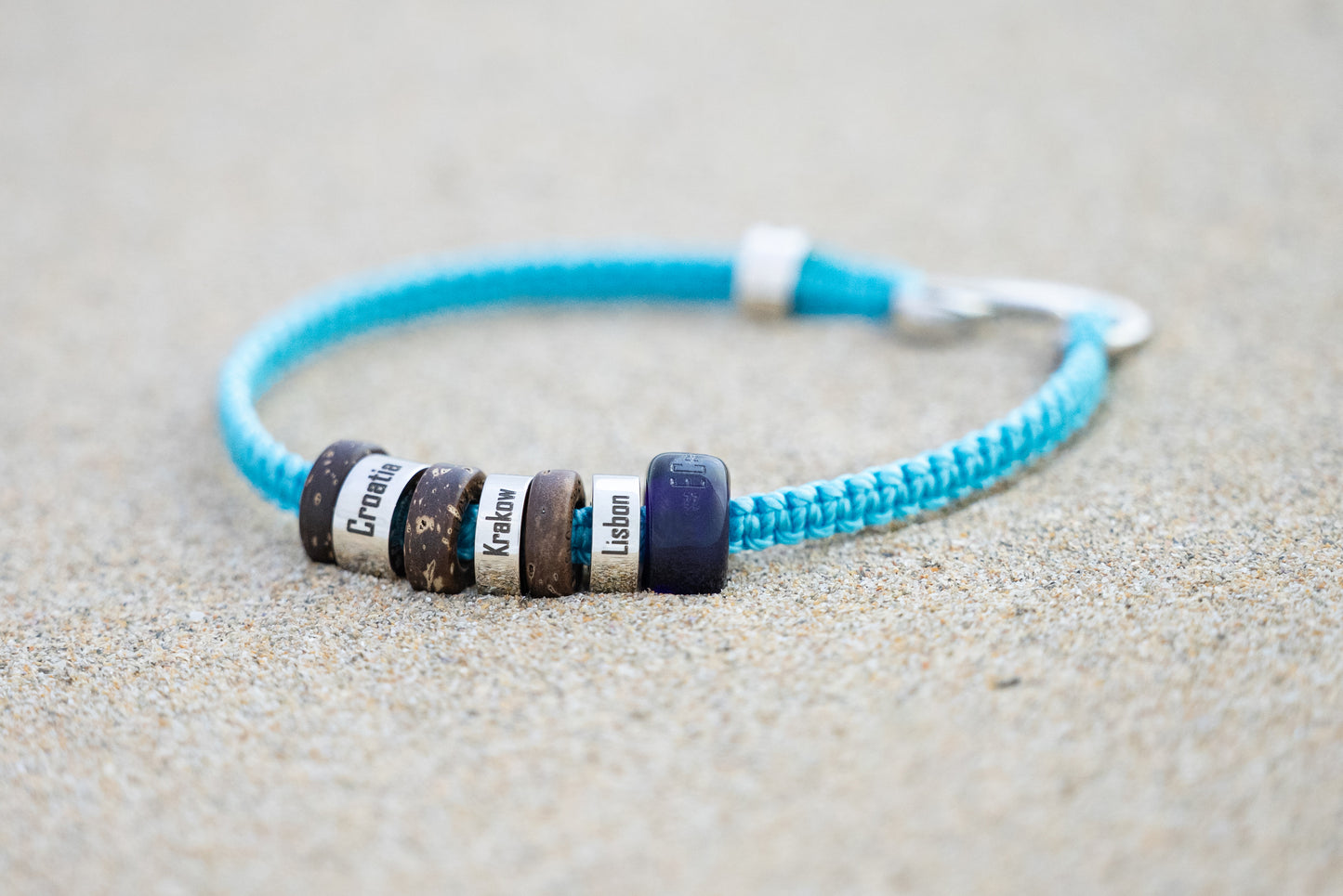 El Camino Travel Souvenir Memory Bracelet - Croatia, Krakow, Lisbon, Oceania Steps Charms