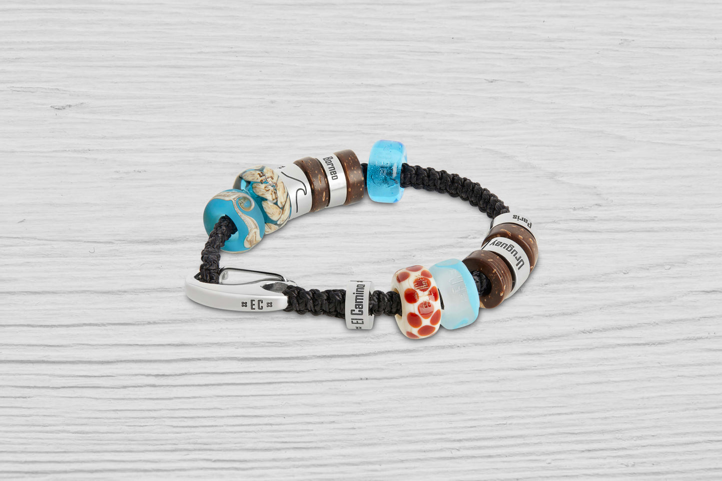 Black Junior El Camino Travel Charm Memory Souvenir Bracelet