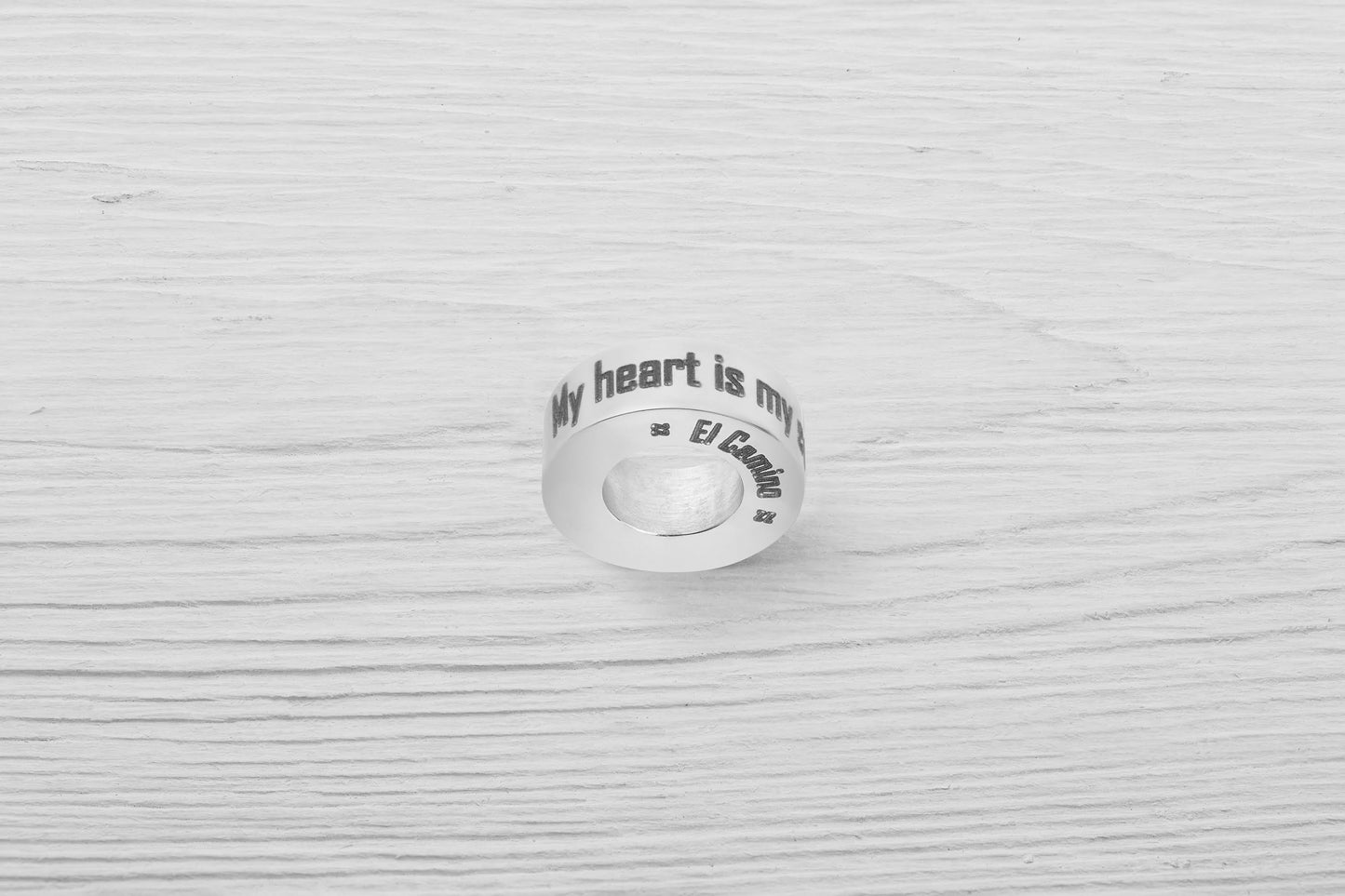 El Camino My heart is my compass travel quote Small Step bead