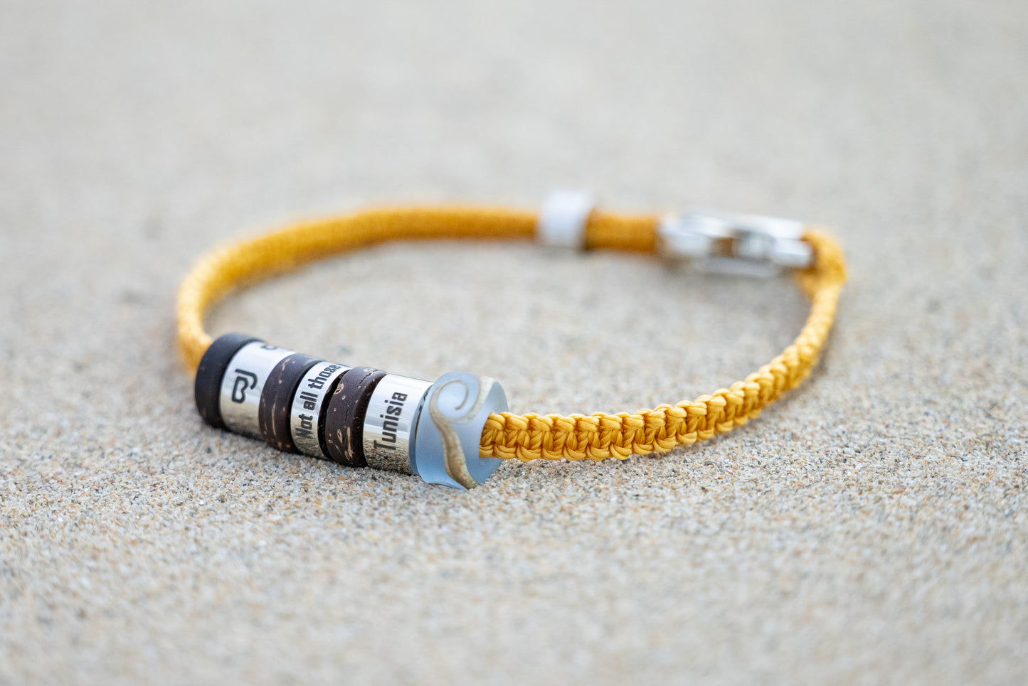 El Camino Travel Souvenir Memory Bracelet - Snorkel, Not all those who wander are lost, Tunisia, Arctic Ocean Steps Charms