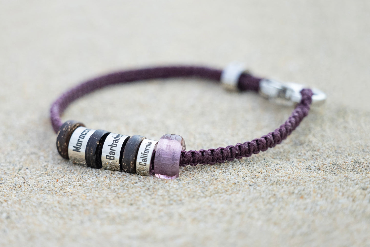 El Camino Travel Souvenir Memory Bracelet - Morocco, Barbados, California, Antarctica Steps Charms
