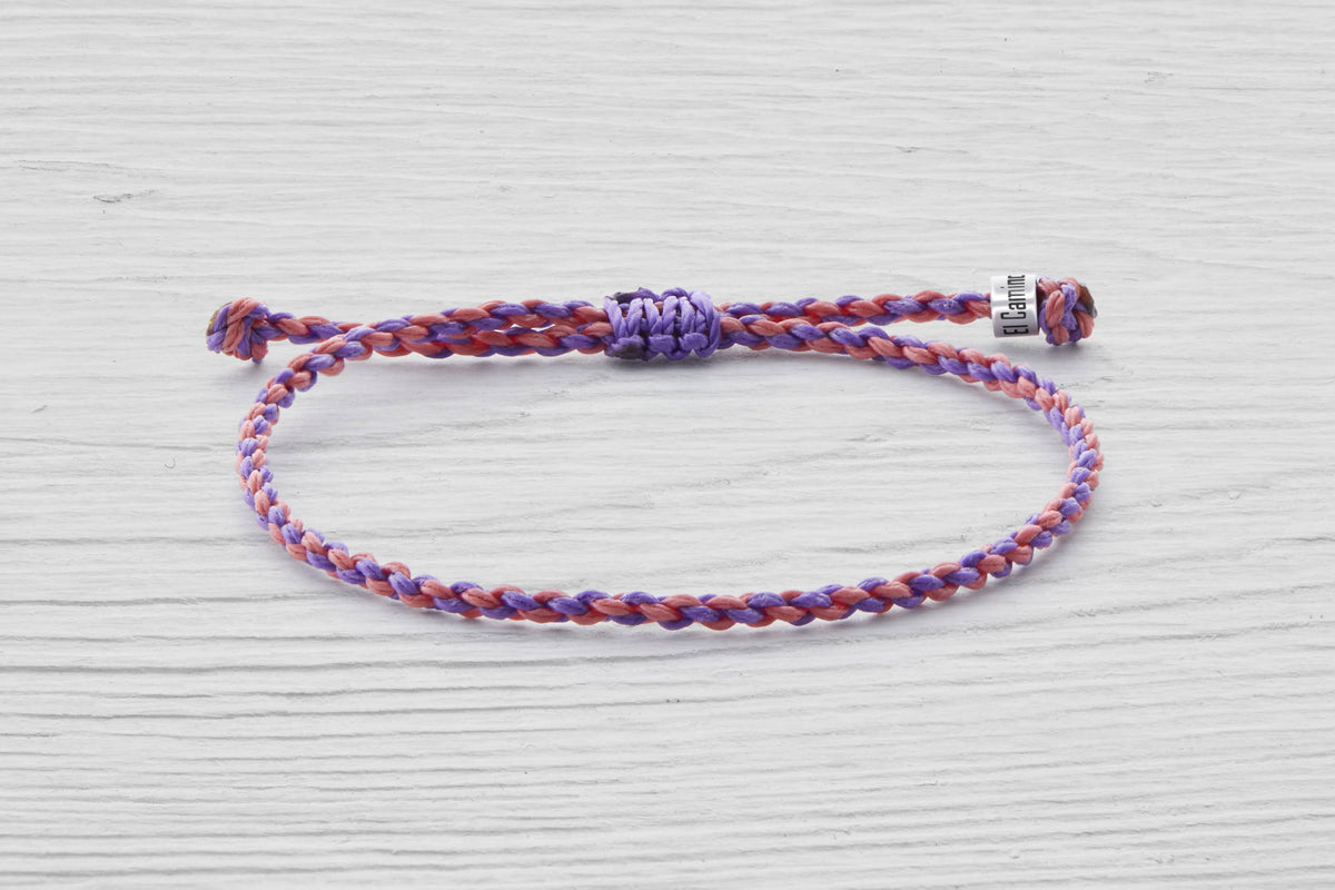El Camino Bracelets Journey Bracelets - Coral/Lavender - Travel Friendship Bracelets - The perfect gift for your travel buddy partner