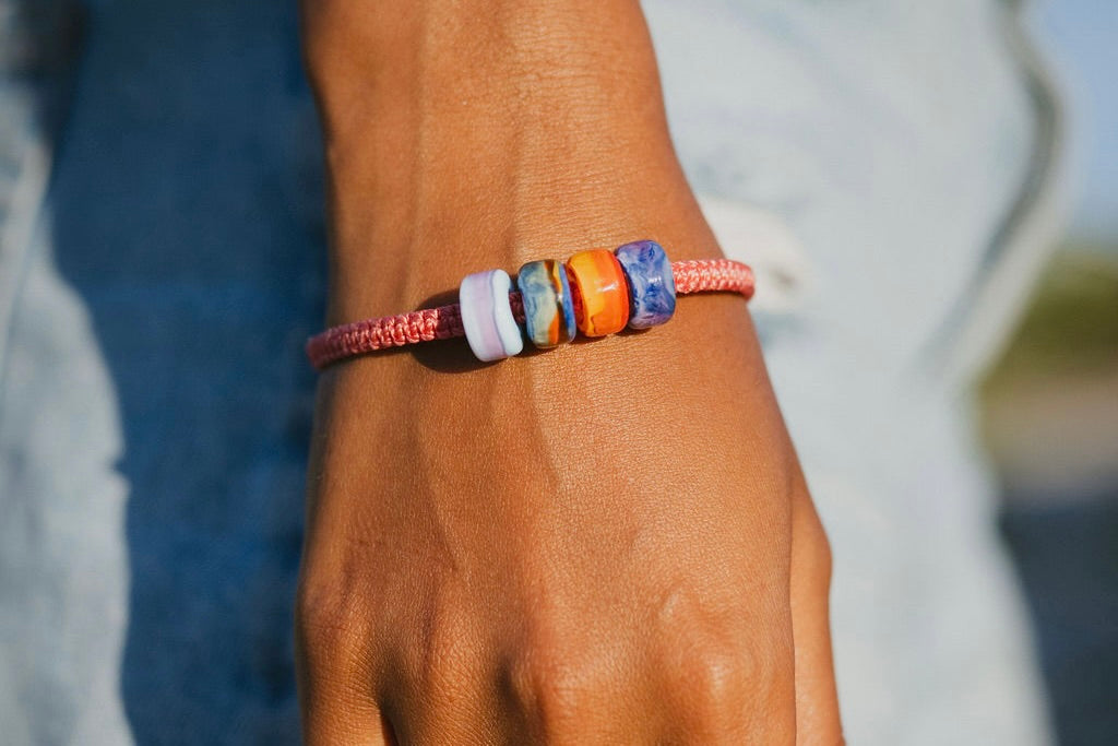 El Camino Bracelets Coral Bracelet with Sunrise and Sunset Steps (Charms)